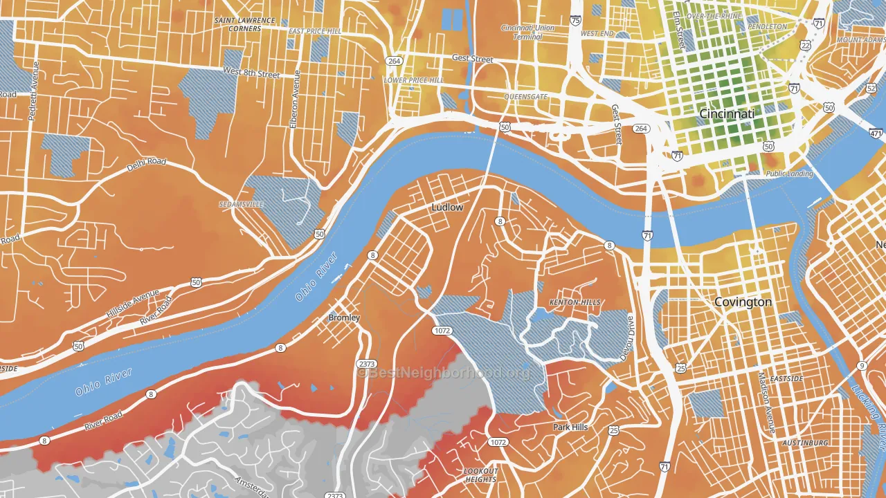 Transit Grade map of 41016, KY