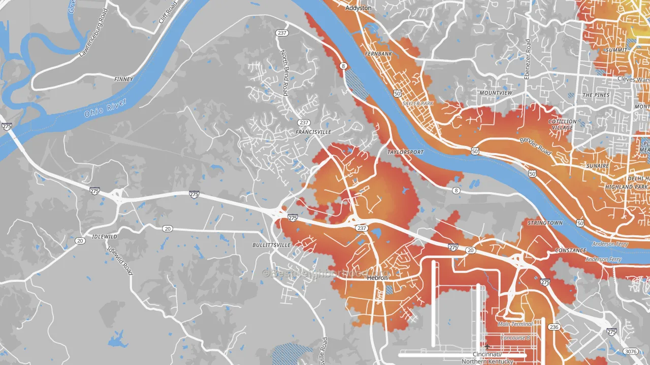 Transit Grade map of 41048, KY