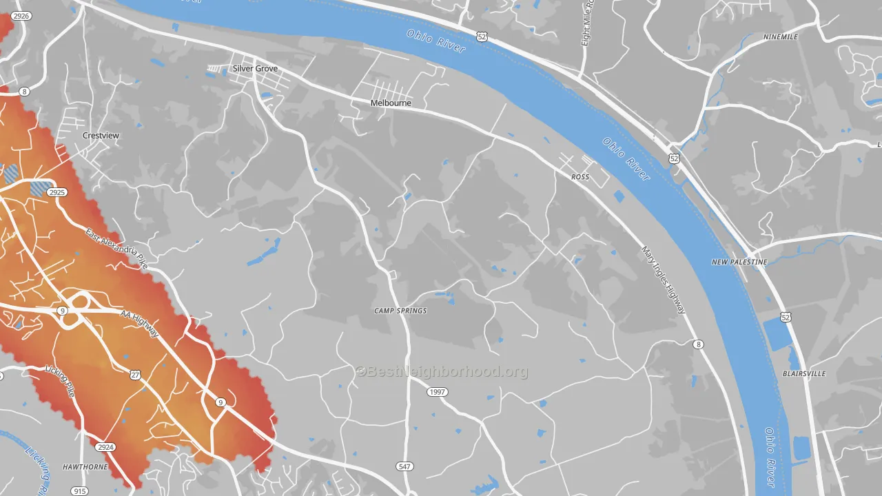 Transit Grade map of 41059, KY