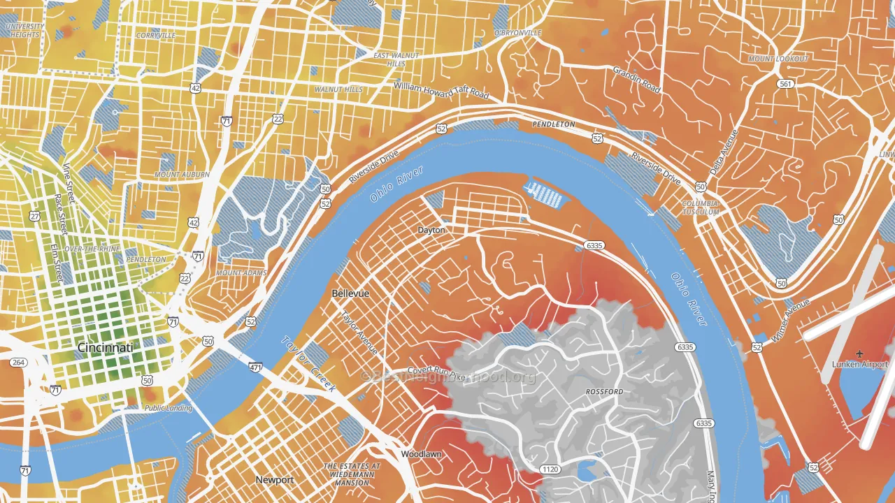 Transit Grade map of 41074, KY