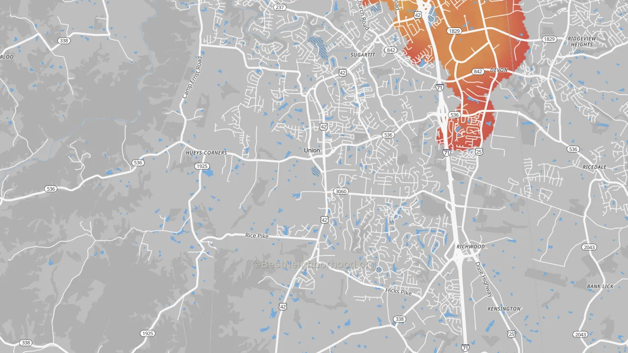 Transit Grade map of 41091, KY