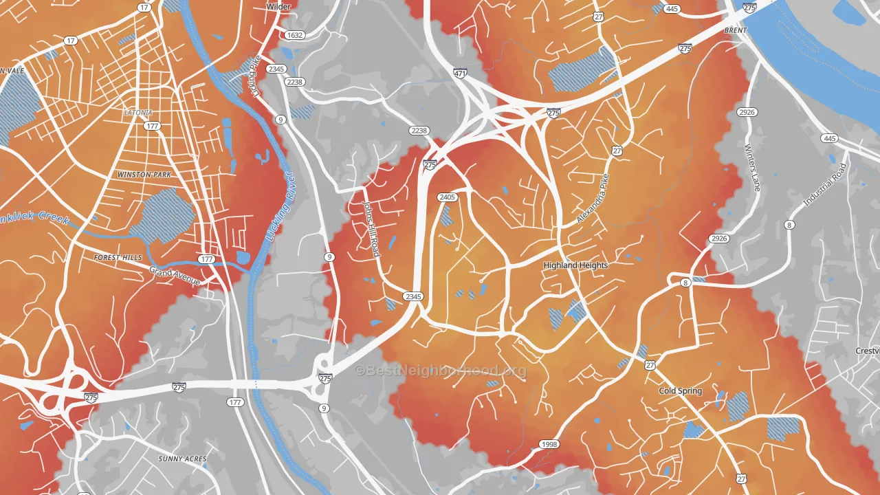 Transit Grade map of 41099, KY