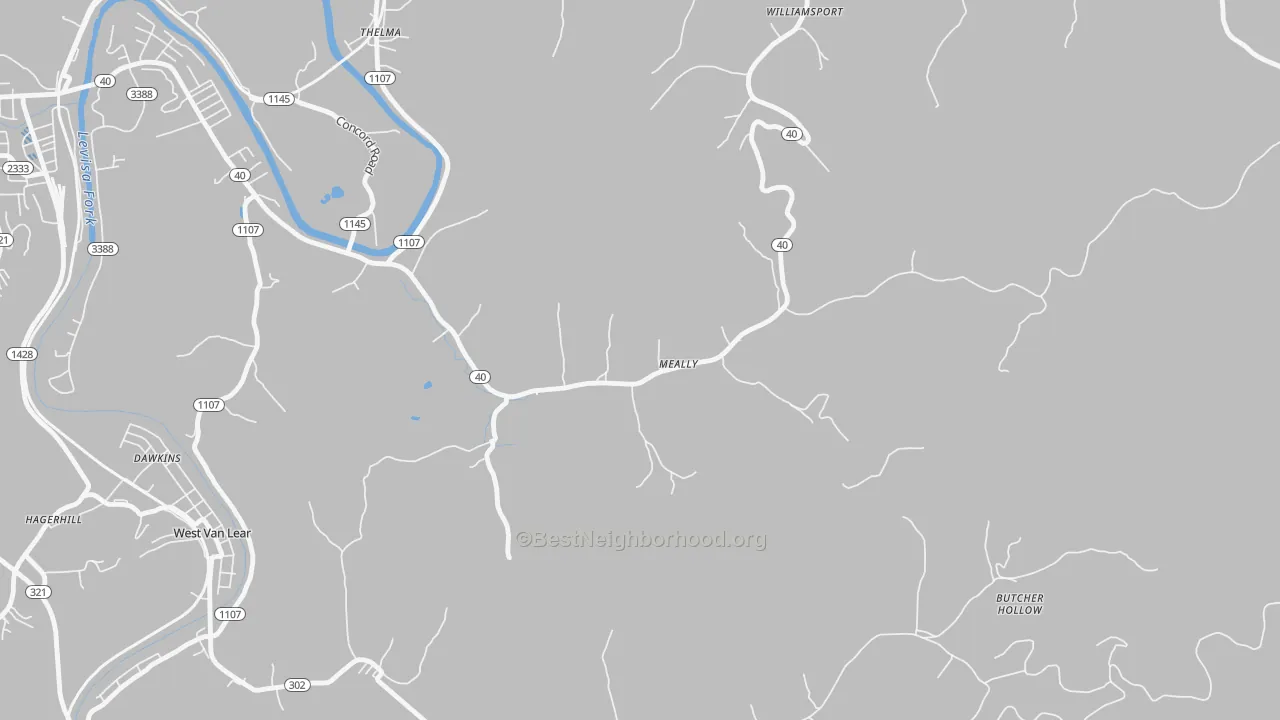 Transit Grade map of 41234, KY