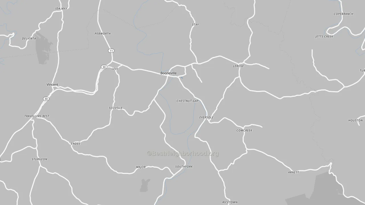 Transit Grade map of 41314, KY