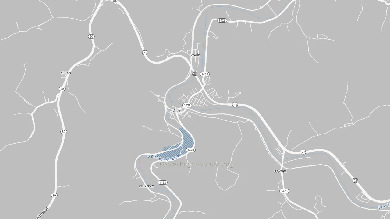 Transit Grade map of 41601, KY