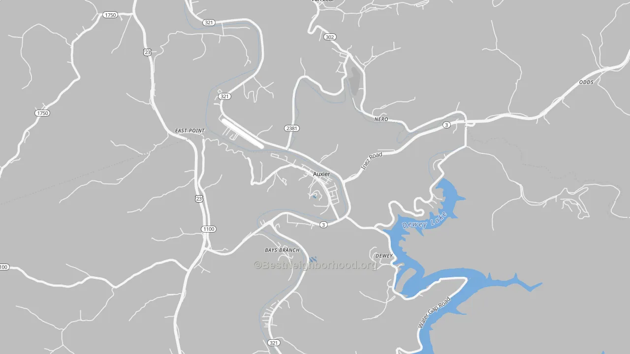 Transit Grade map of 41602, KY