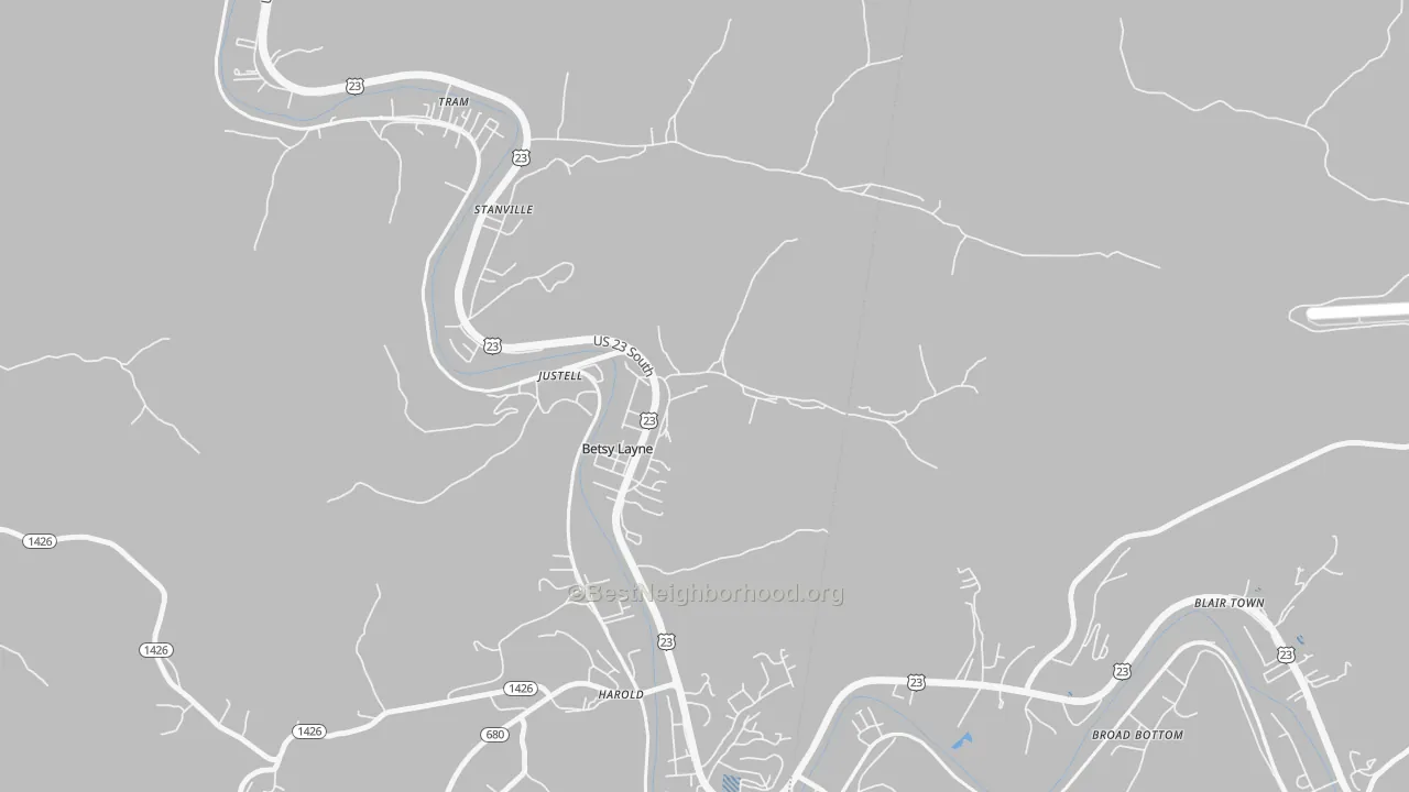 Transit Grade map of 41605, KY
