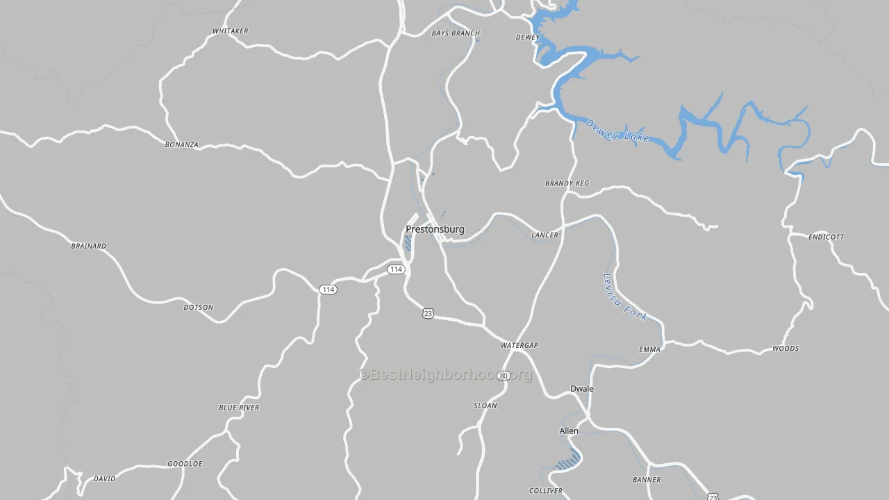 Transit Grade map of 41653, KY