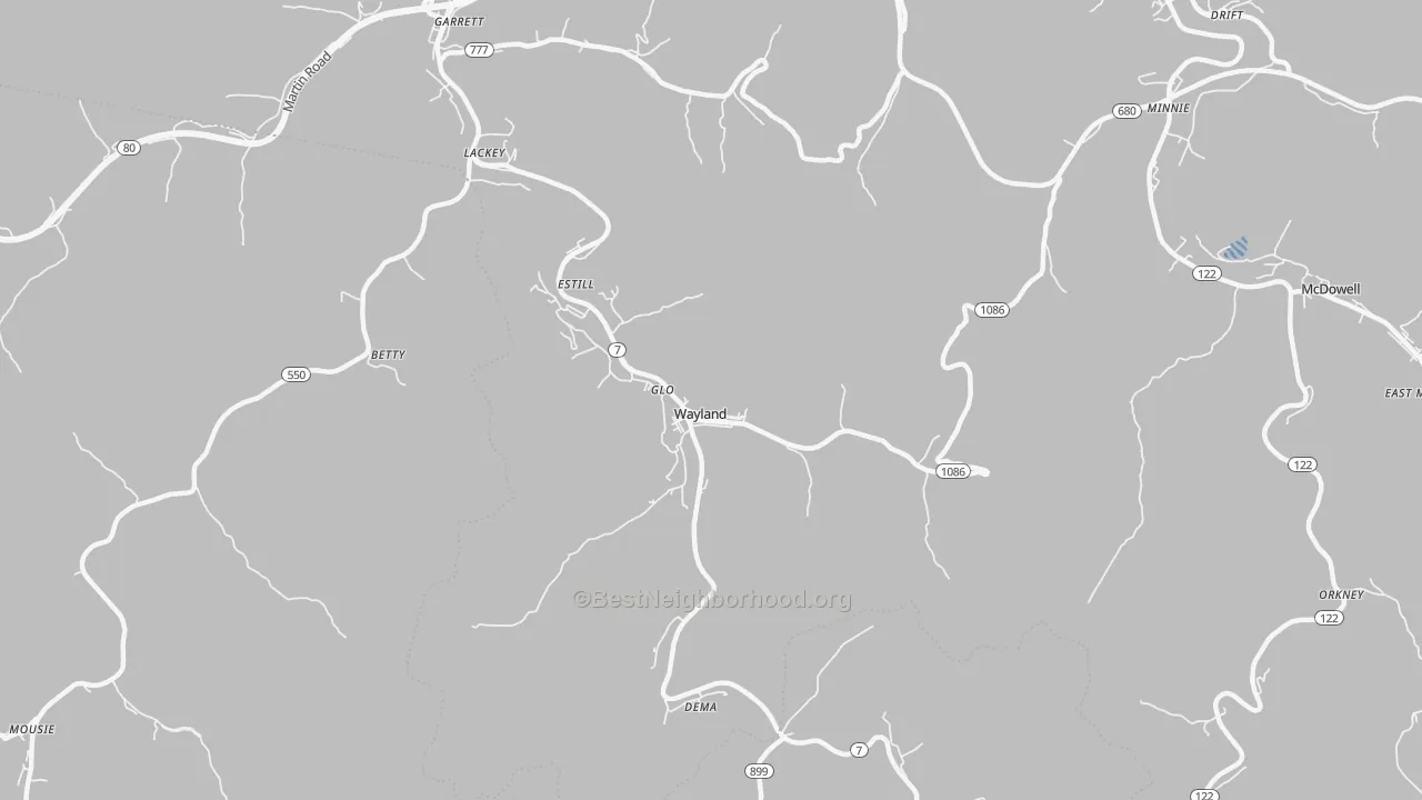 Transit Grade map of 41666, KY