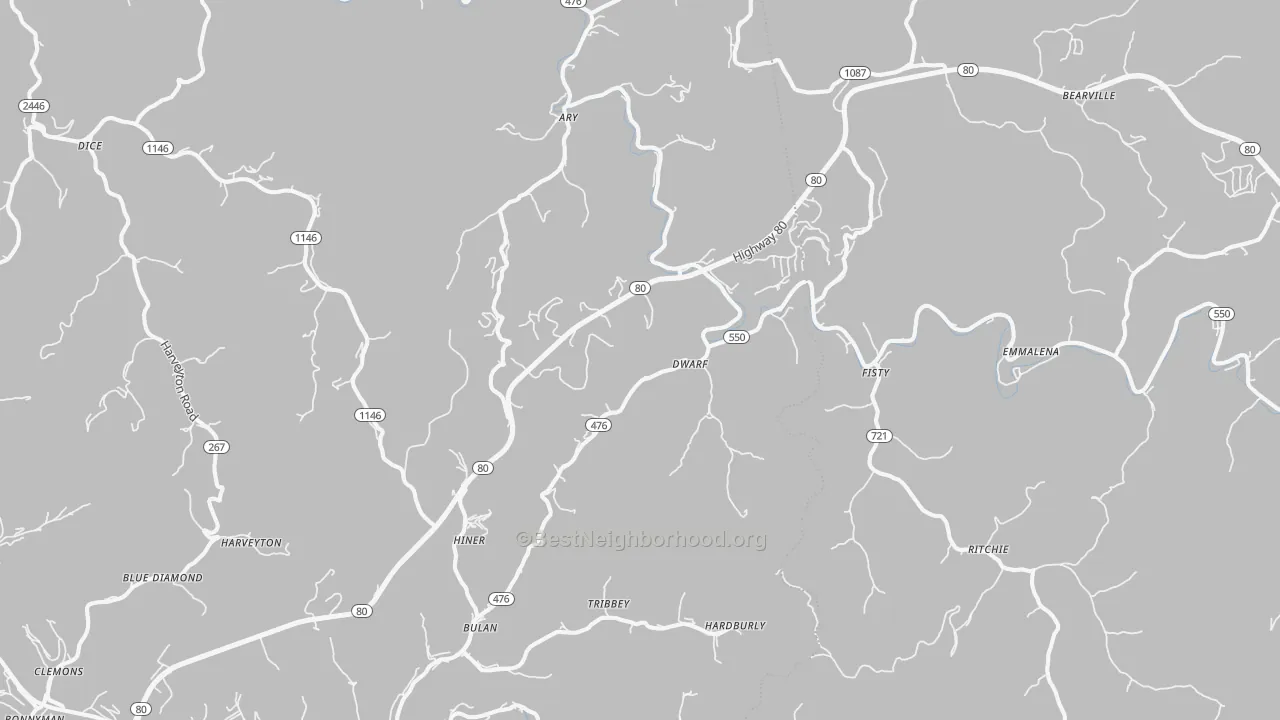 Transit Grade map of 41722, KY