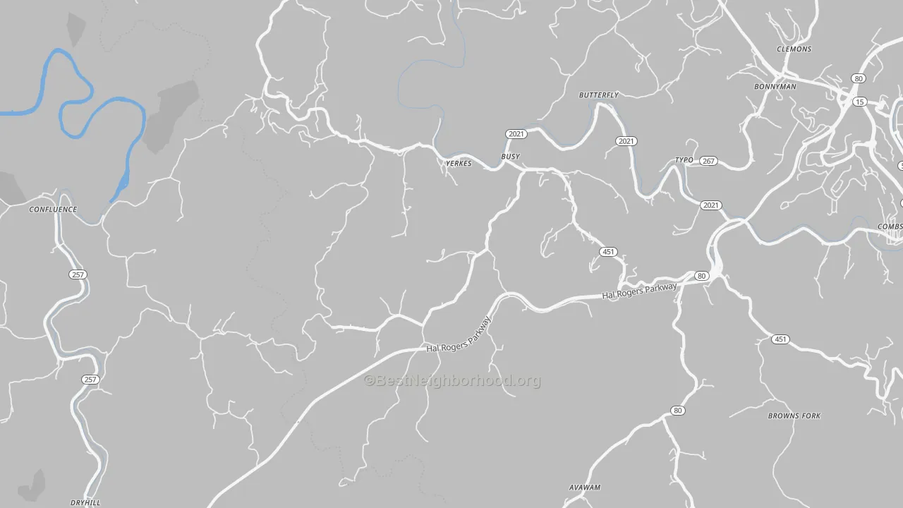 Transit Grade map of 41723, KY