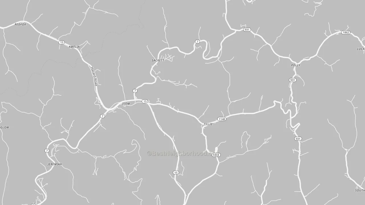Transit Grade map of 41824, KY