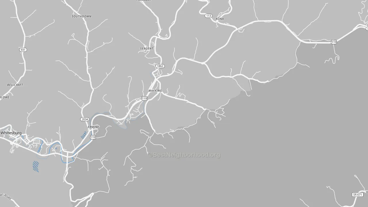 Transit Grade map of 41837, KY
