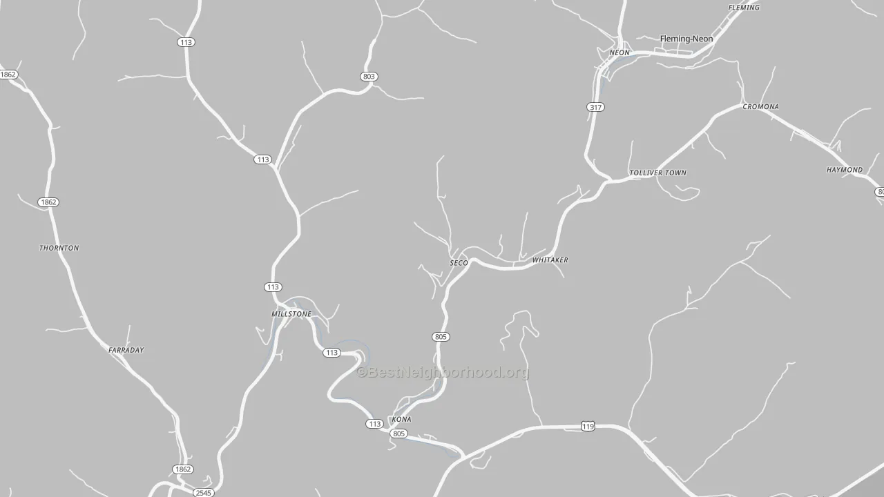 Transit Grade map of 41849, KY