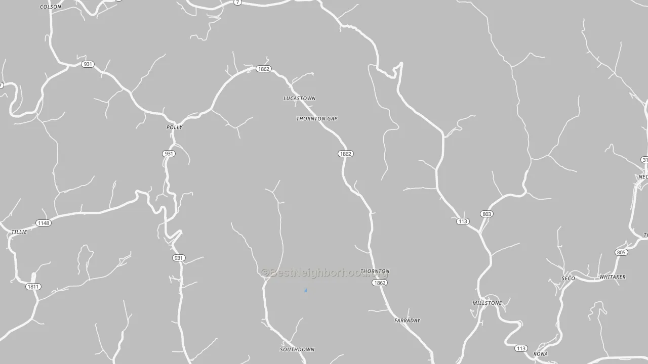 Transit Grade map of 41855, KY