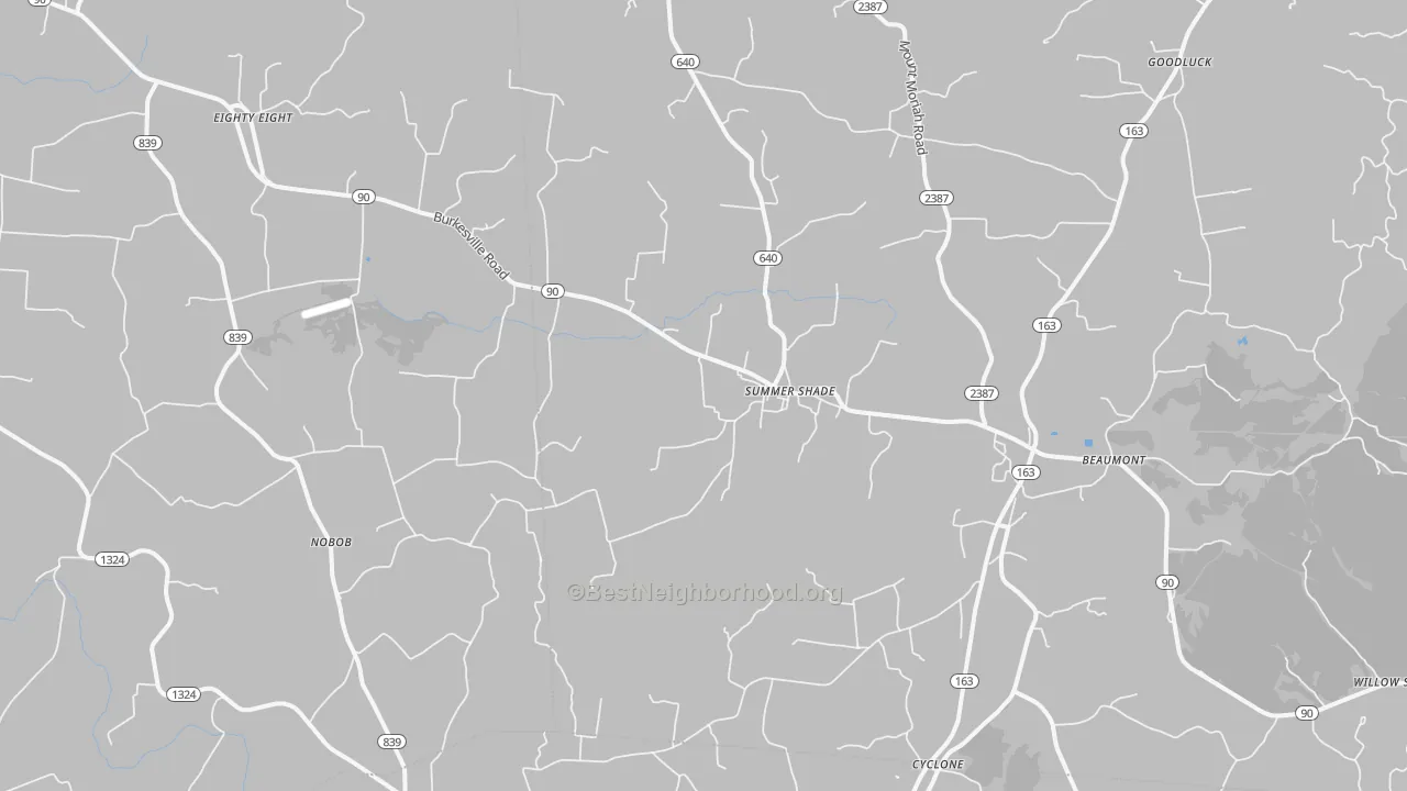 Transit Grade map of 42166, KY