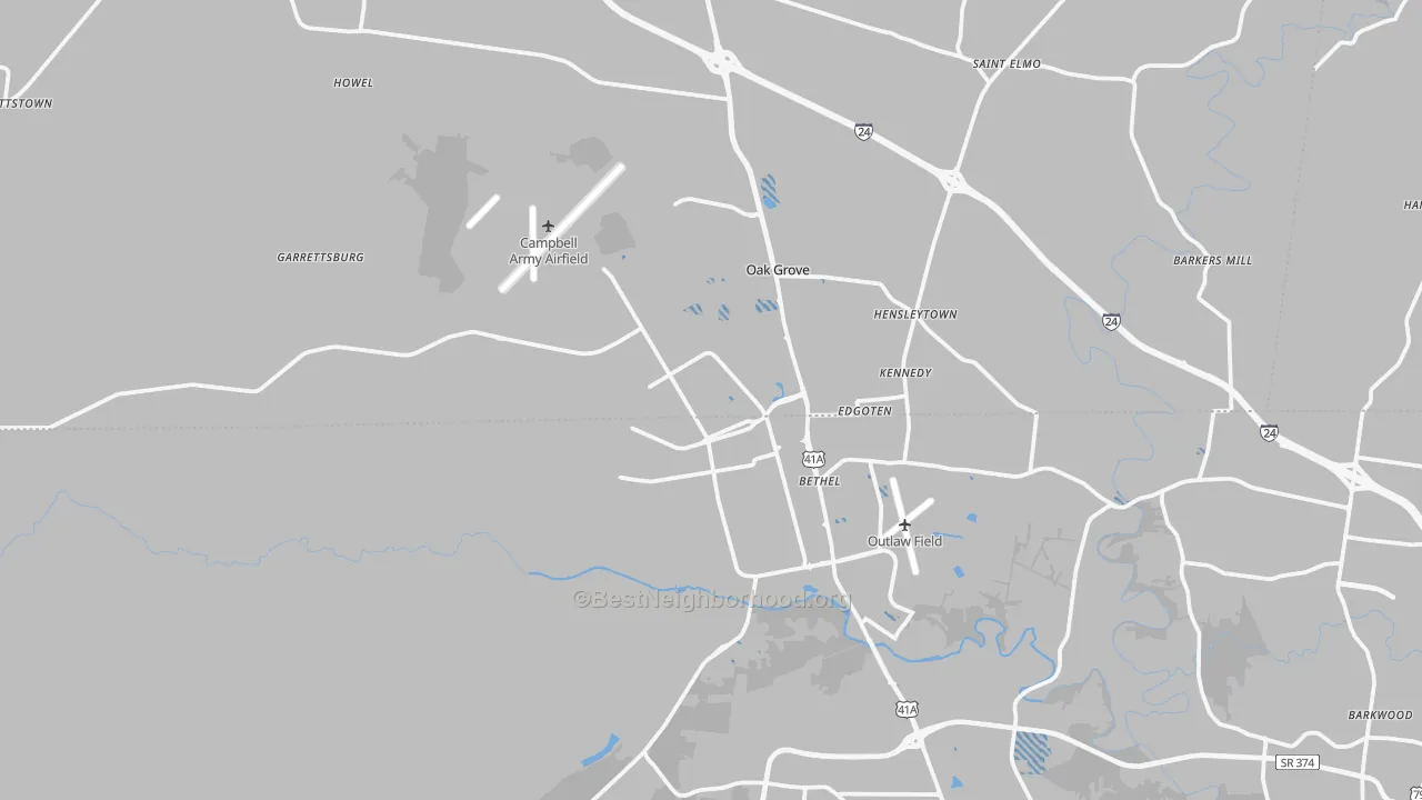 Transit Grade map of 42223, KY
