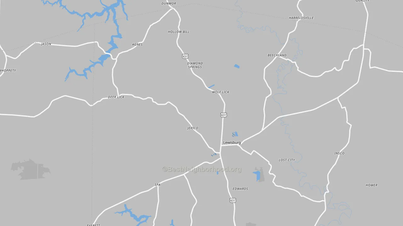 Transit Grade map of 42256, KY