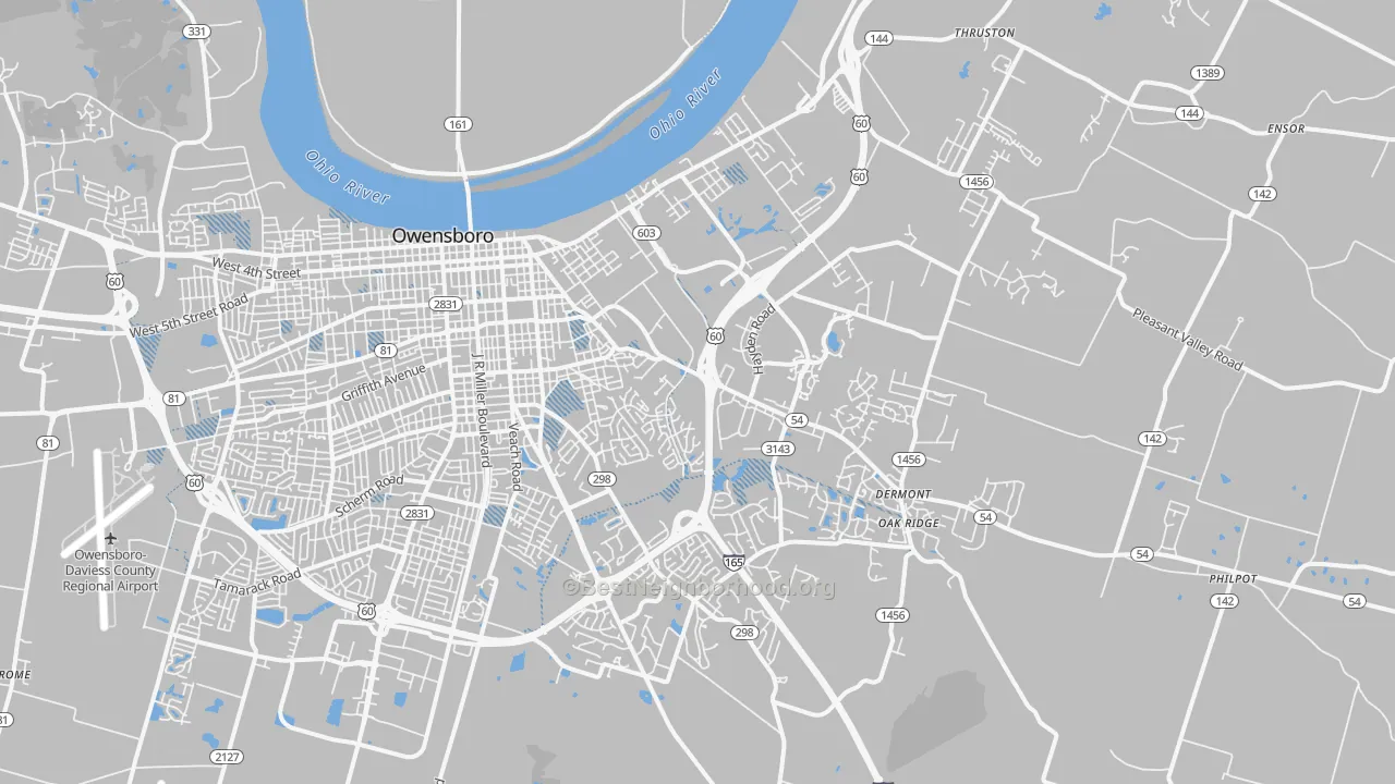 Transit Grade map of 42303, KY