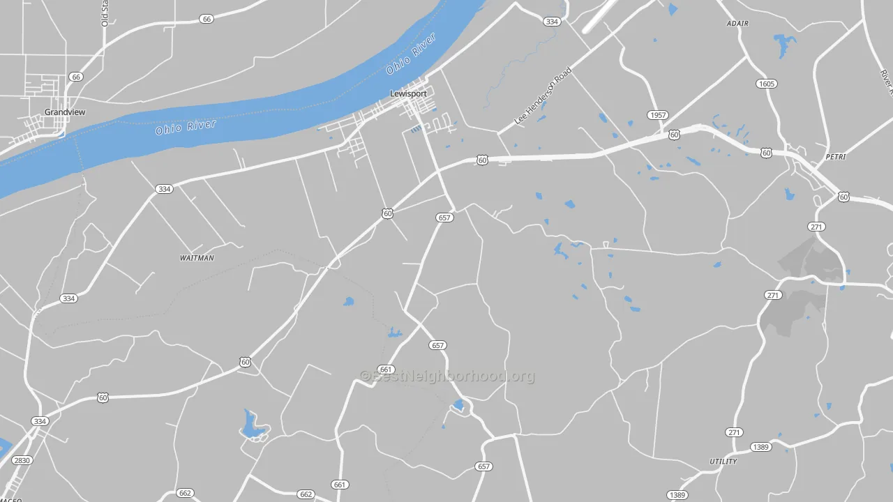Transit Grade map of 42351, KY