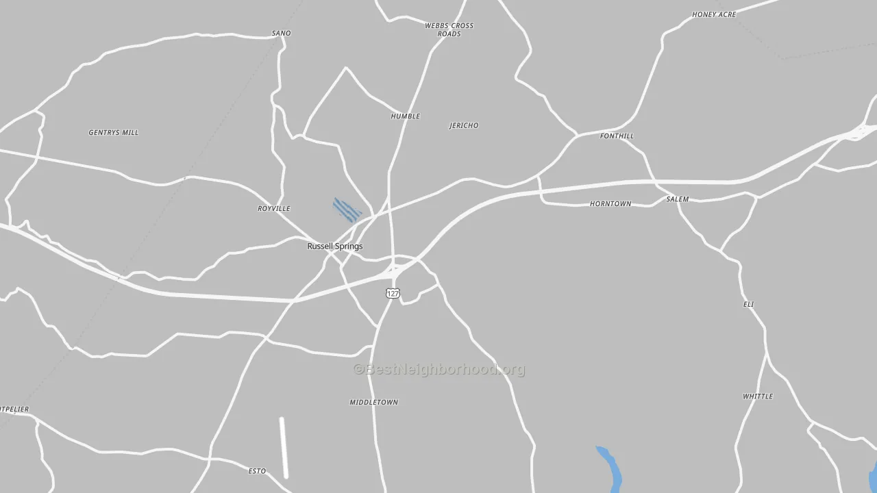 Transit Grade map of 42642, KY