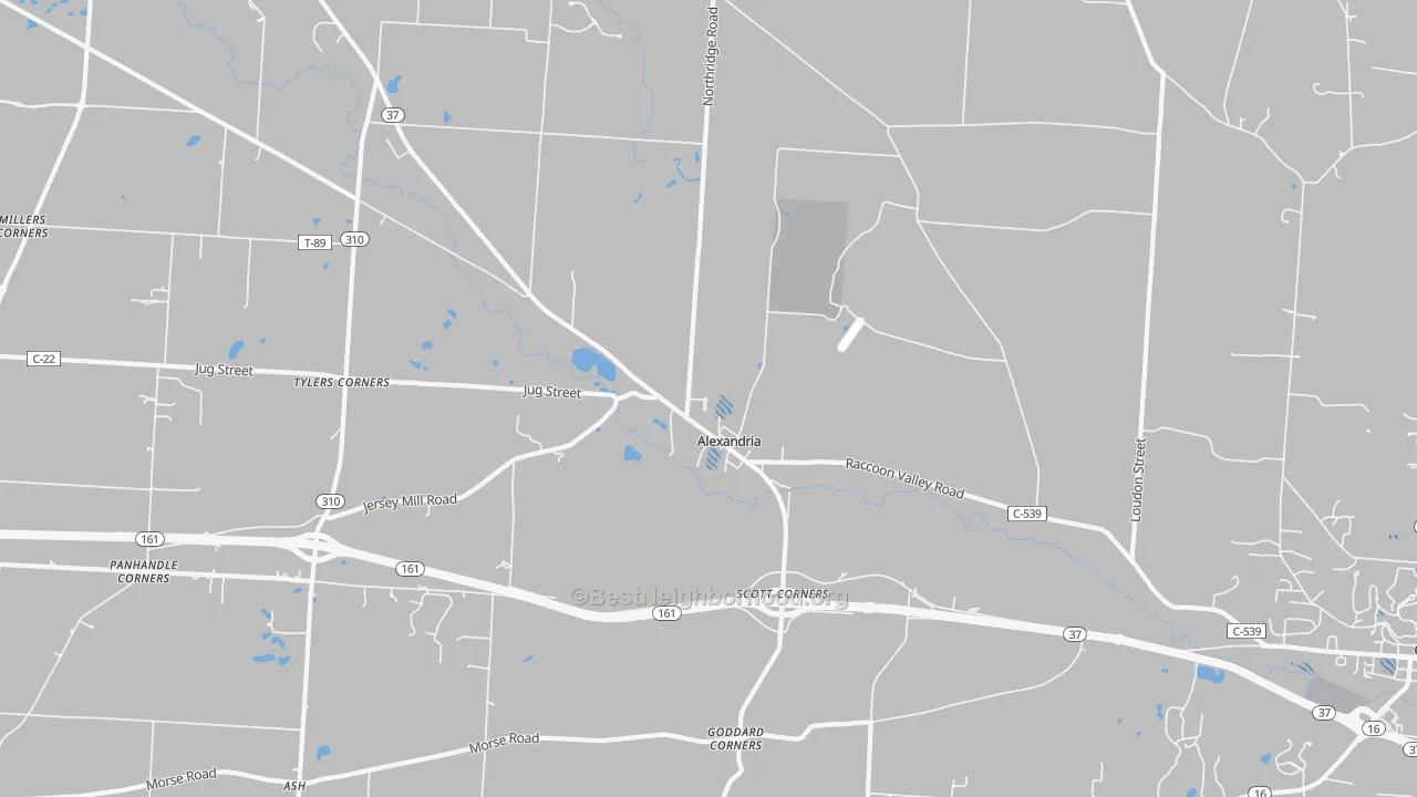 Transit Grade map of 43001, OH