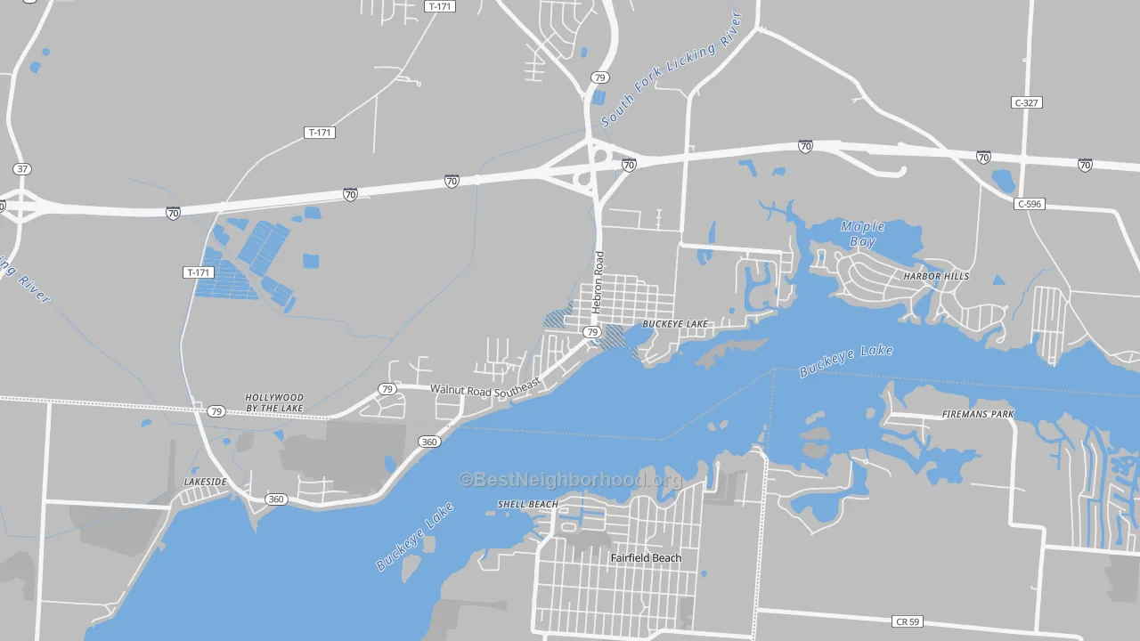 Transit Grade map of 43008, OH
