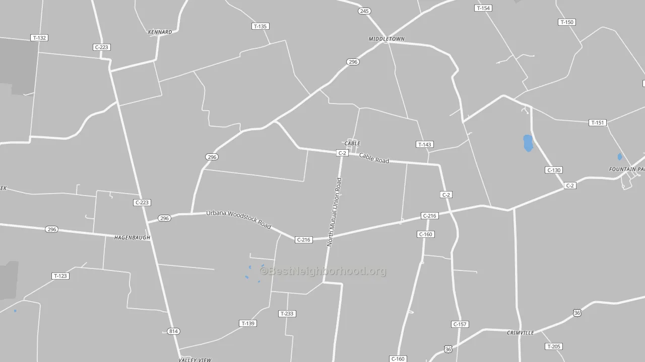 Transit Grade map of 43009, OH