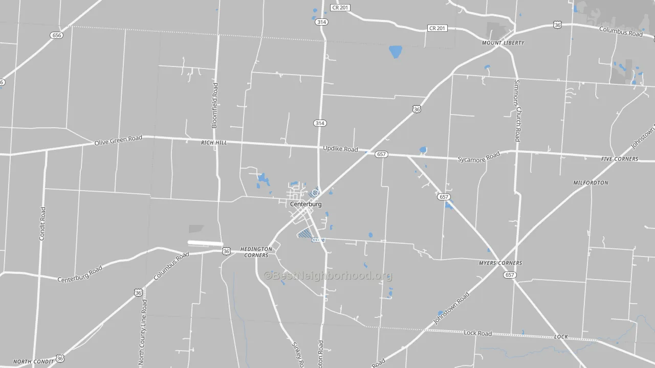 Transit Grade map of 43011, OH
