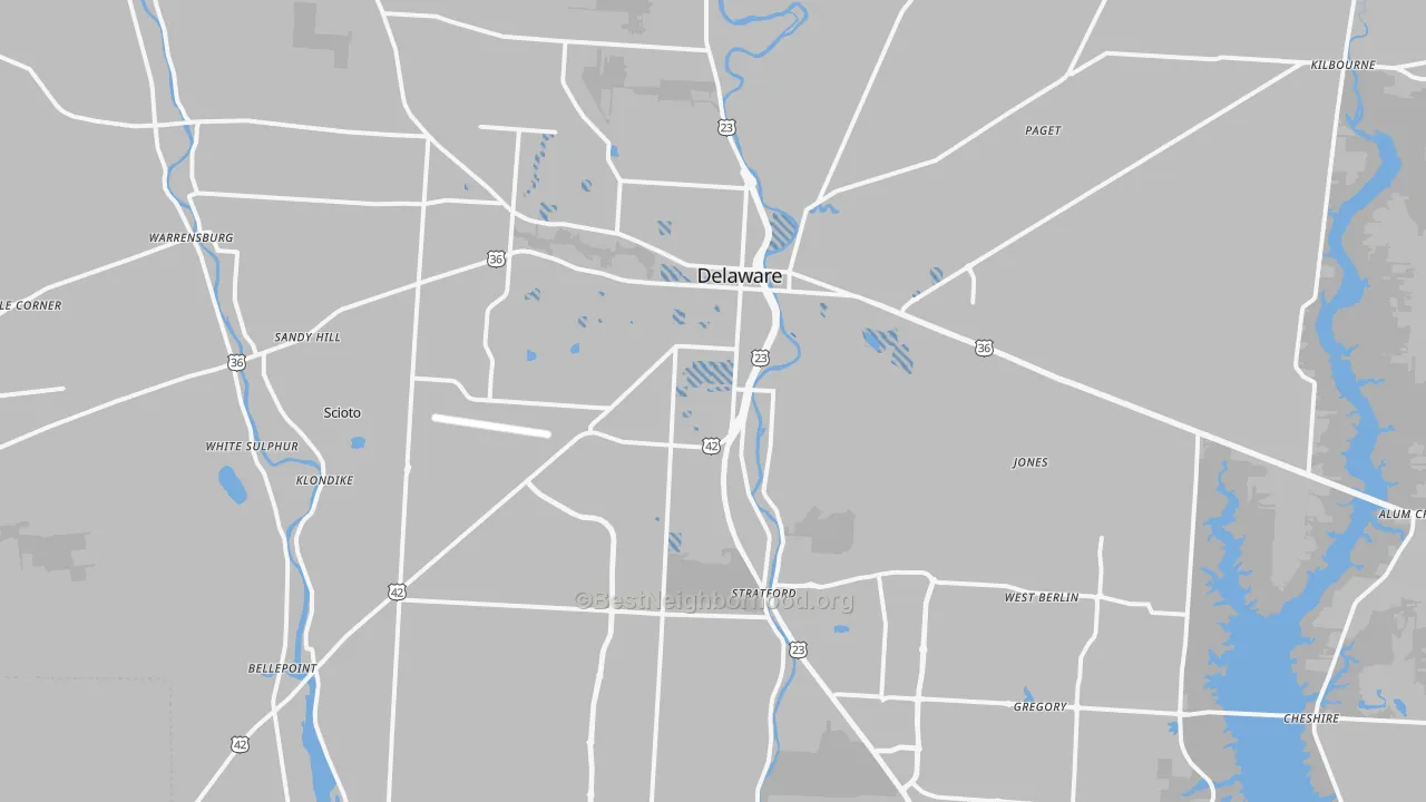 Transit Grade map of 43015, OH