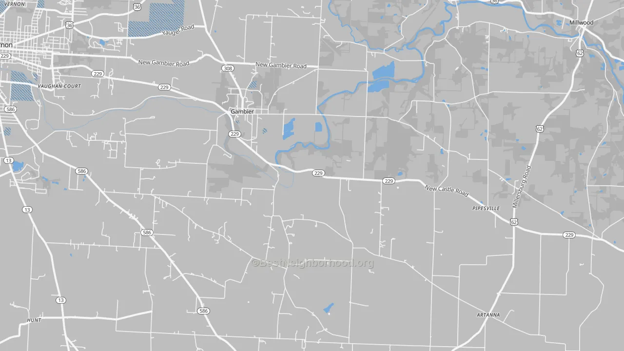 Transit Grade map of 43022, OH