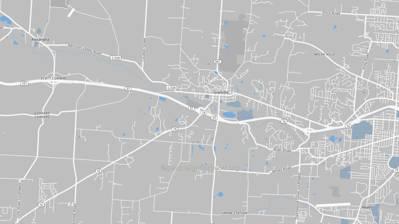 Transit Grade map of 43023, OH