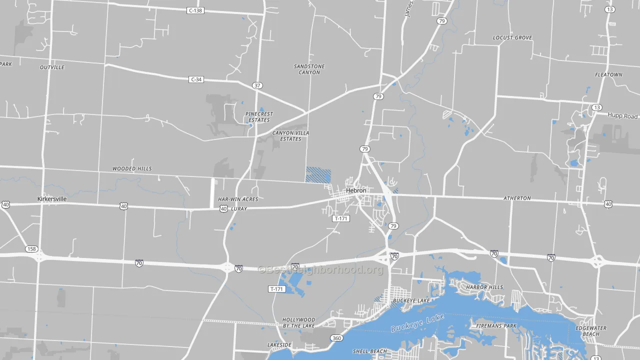 Transit Grade map of 43025, OH