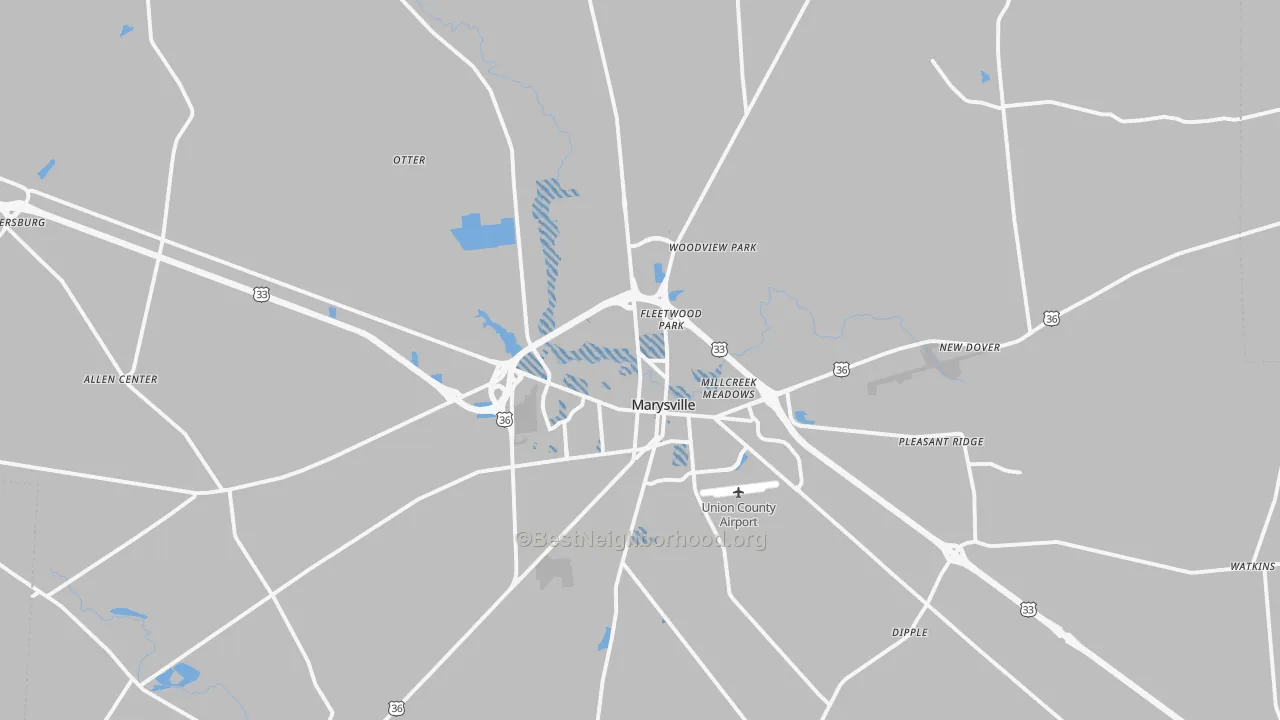 Transit Grade map of 43040, OH