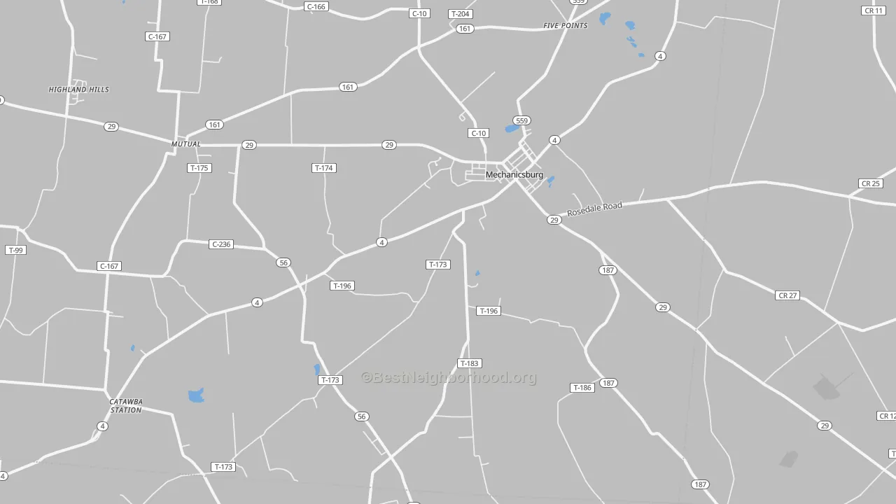 Transit Grade map of 43044, OH