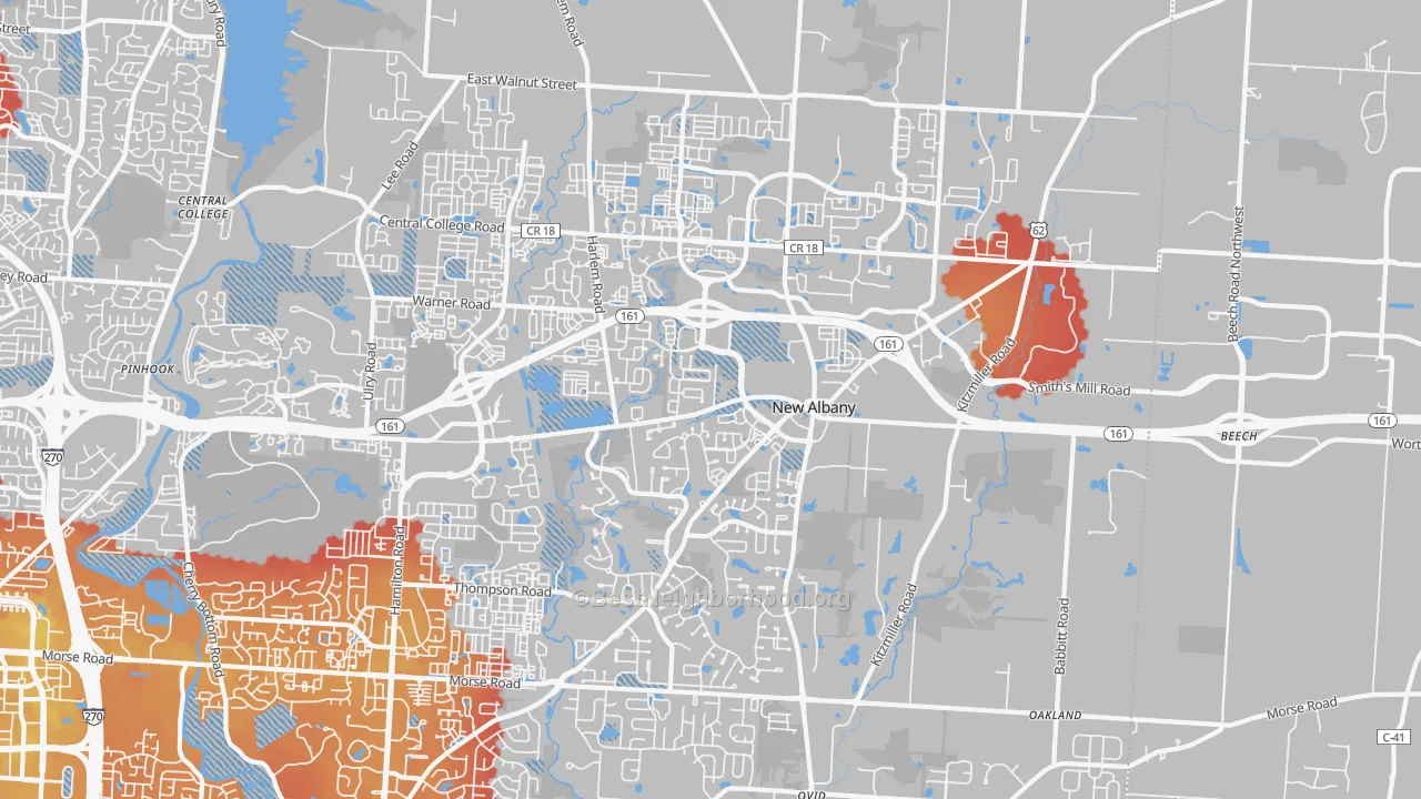 Transit Grade map of 43054, OH