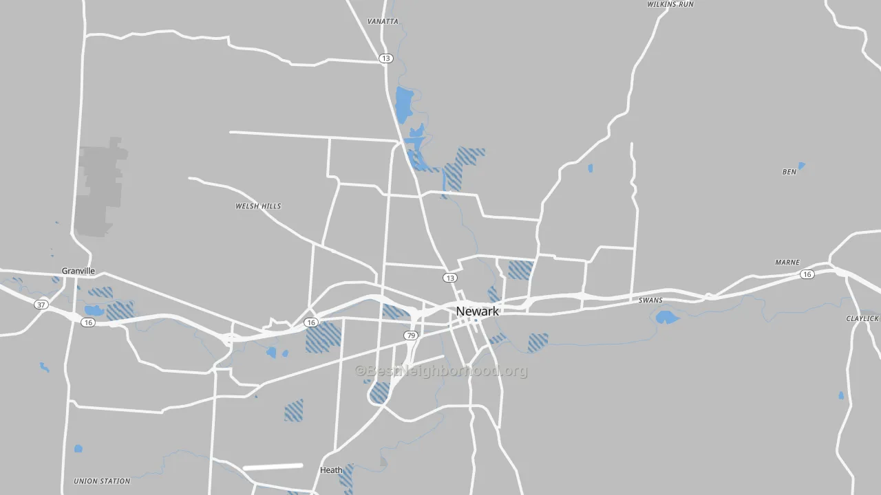 Transit Grade map of 43055, OH