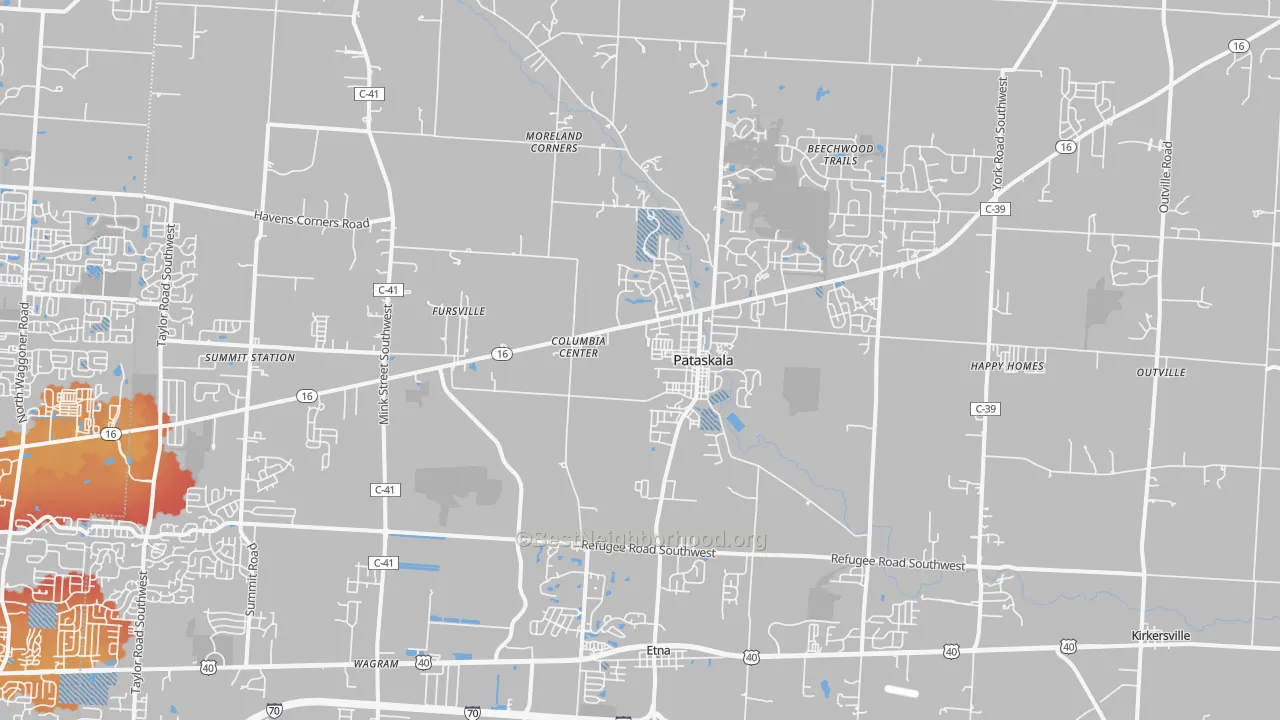 Transit Grade map of 43062, OH