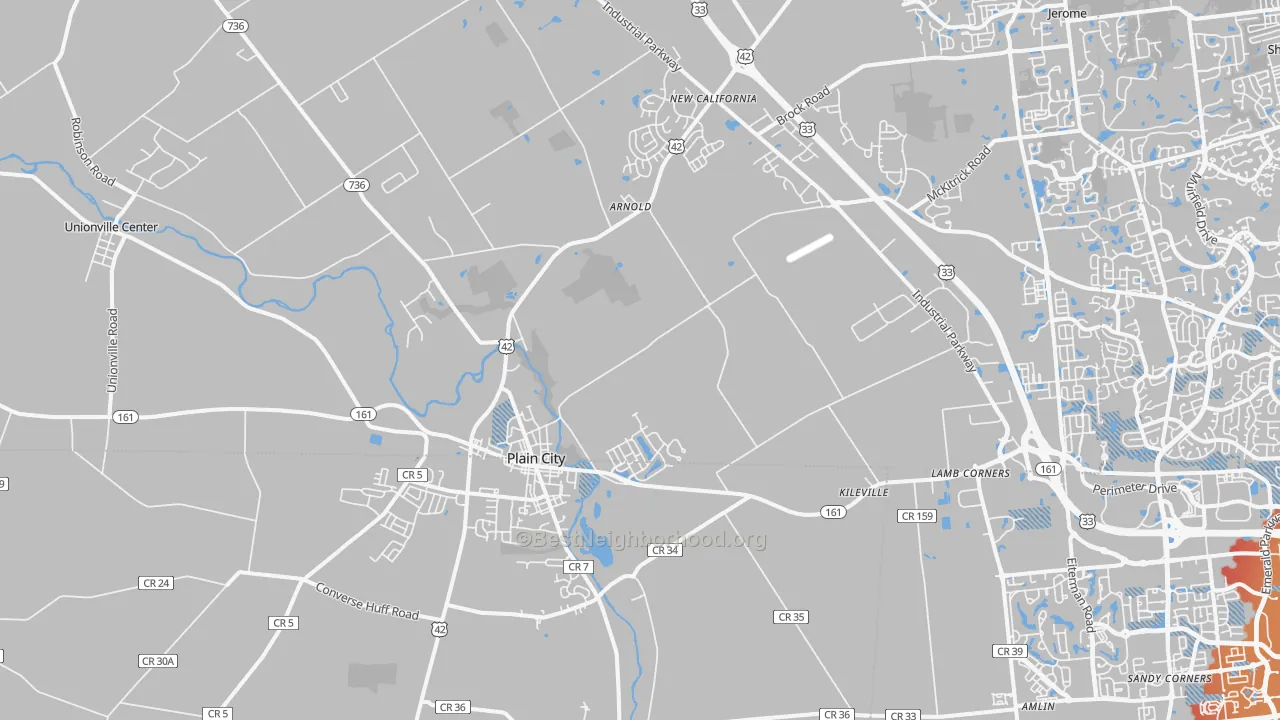 Transit Grade map of 43064, OH