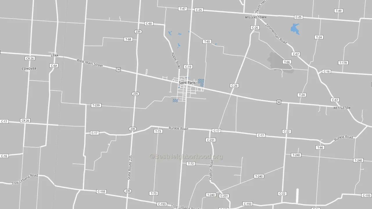 Transit Grade map of 43072, OH