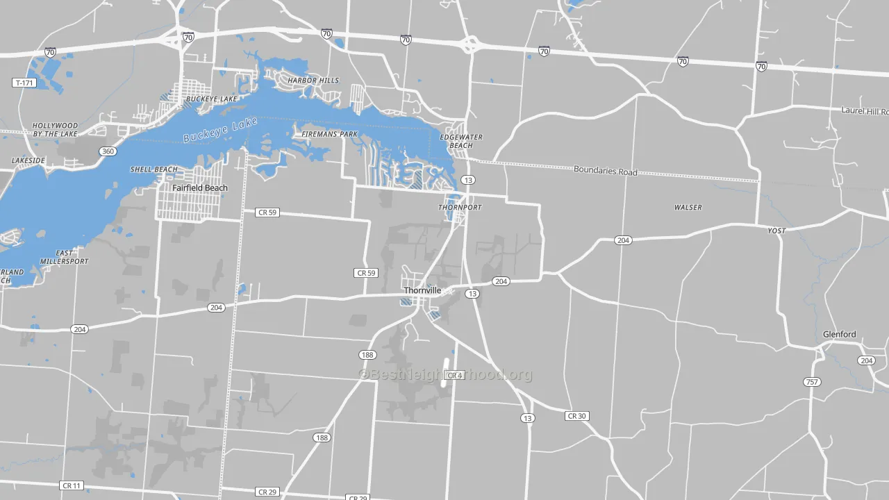 Transit Grade map of 43076, OH