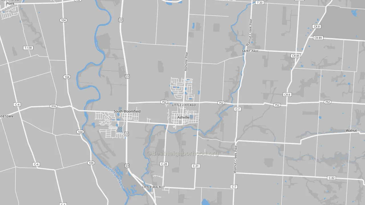 Transit Grade map of 43103, OH