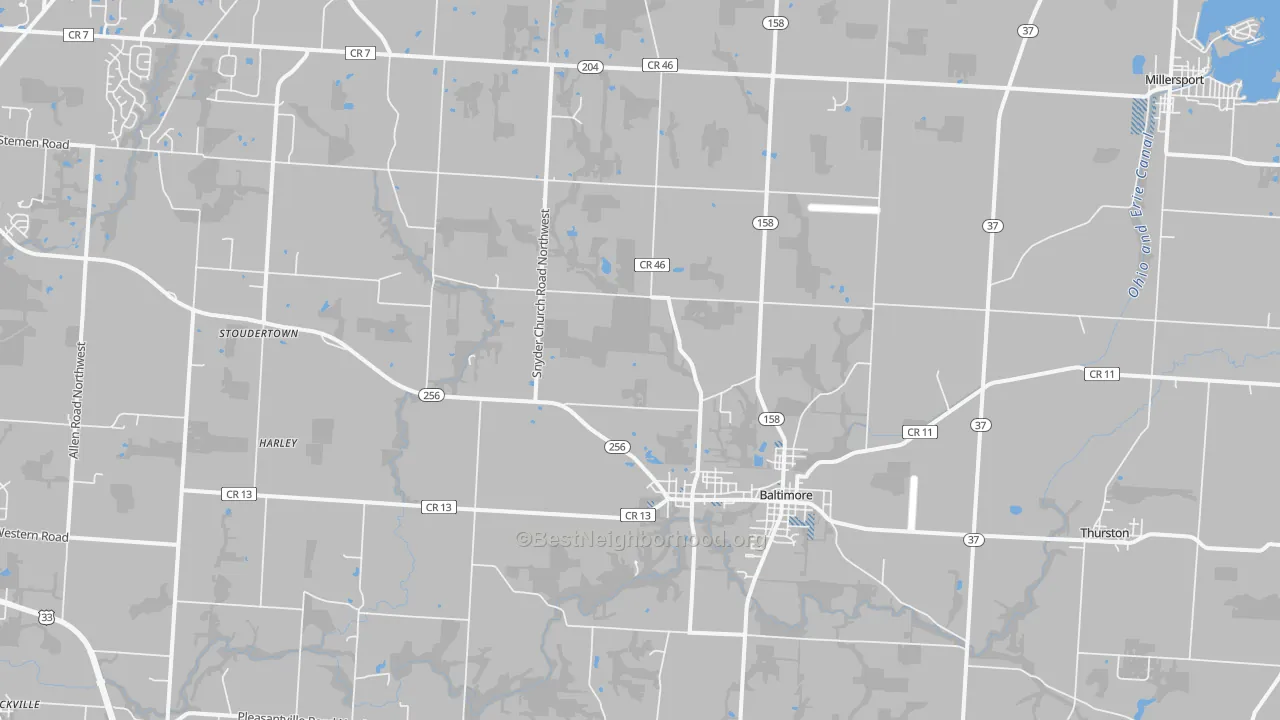 Transit Grade map of 43105, OH