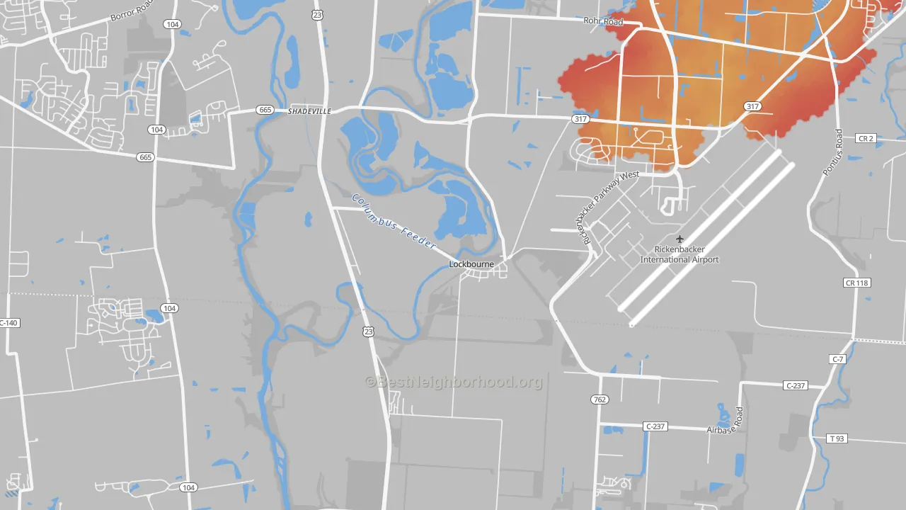 Transit Grade map of 43137, OH