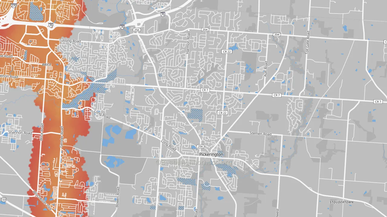 Transit Grade map of 43147, OH