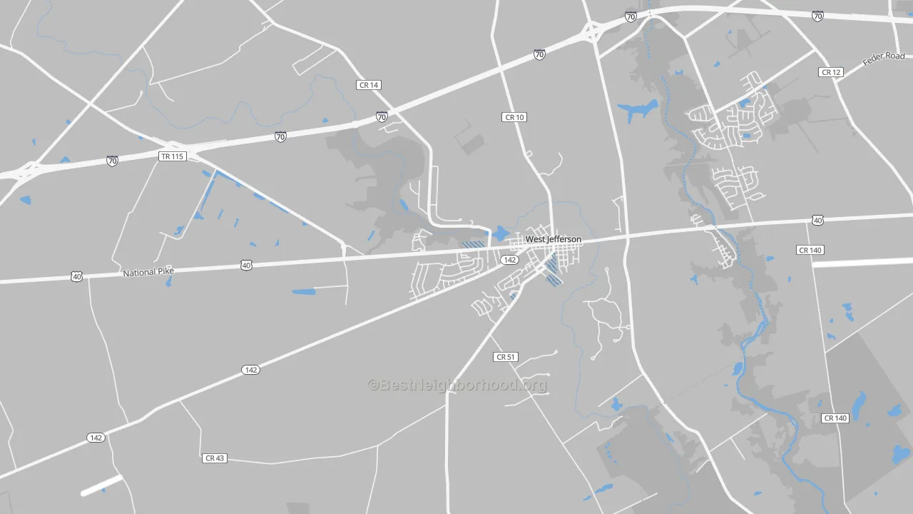 Transit Grade map of 43162, OH