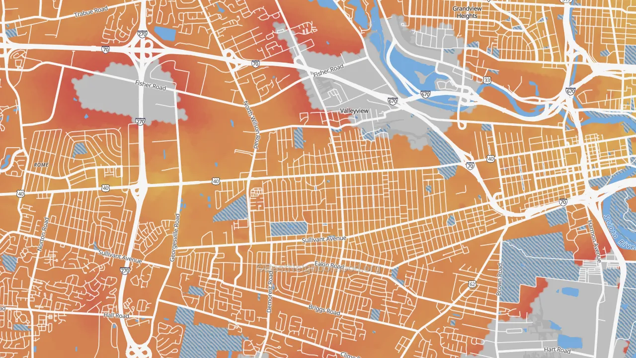 Transit Grade map of 43204, OH