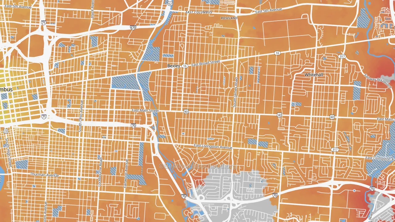 Transit Grade map of 43209, OH