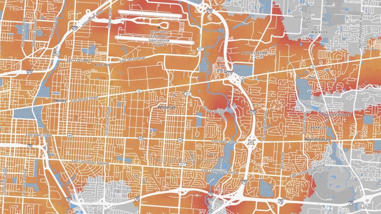 Transit Grade map of 43213, OH