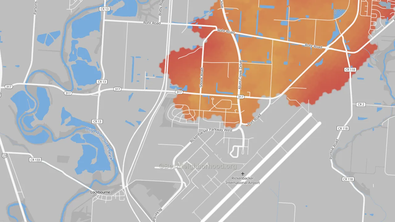 Transit Grade map of 43217, OH